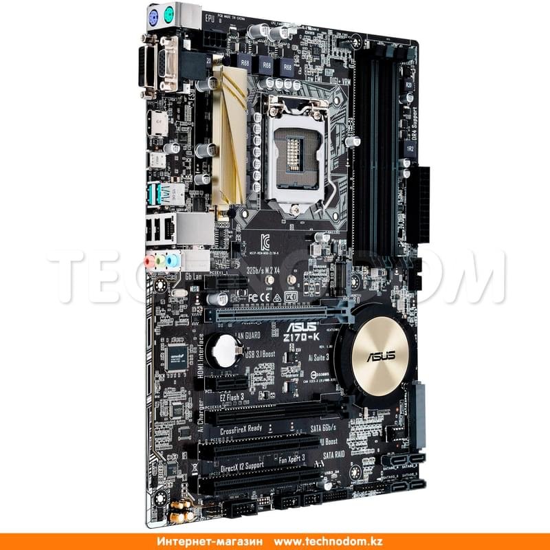 Материнская плата Asus Z170-K LGA1151 4DDR4 PCI-E 2x16 2x1 (HDMI+DVI-D+VGA) ATX - фото #2
