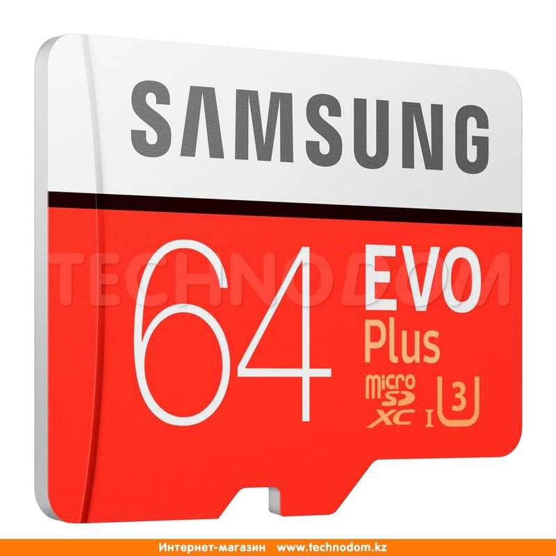 Карта памяти MicroSD 64GB Samsung Evo+, UHS-I 95MB/s, Class 10 + SD Adapter (MB-MC64GA/RU) - фото #2