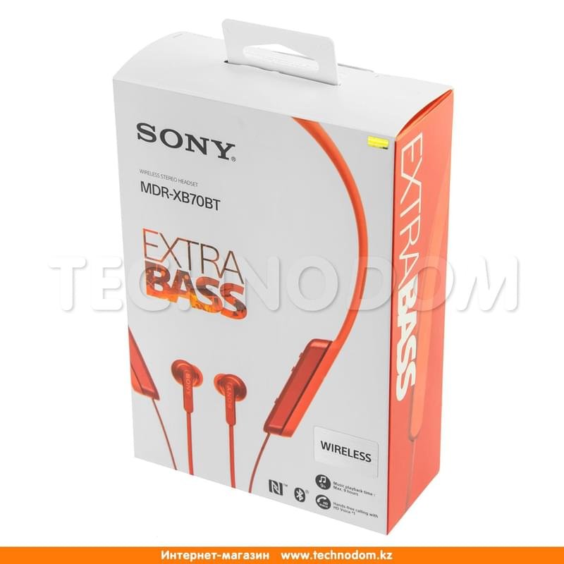 Наушники Вставные Sony Bluetooth MDR-XB70BT, Red - фото #7