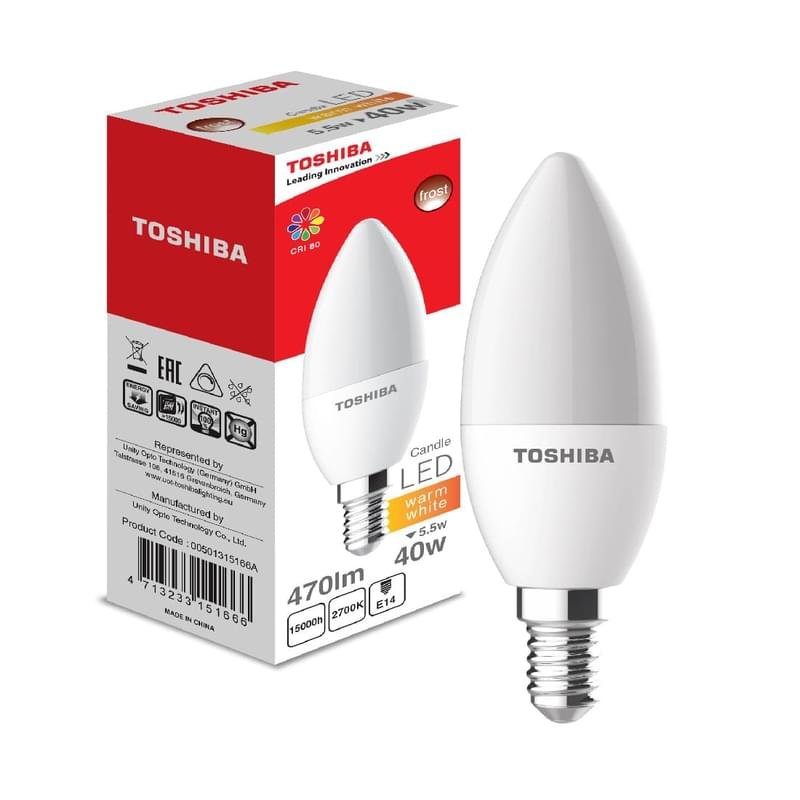 Светодиодная лампа Toshiba Froste 5W (40W) 2700K 470lm E14 ND Тёплый - фото #0