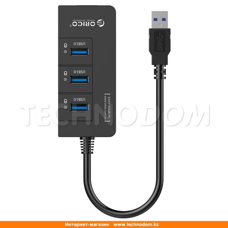 Концентратор USB, 3*USB 3.0 с конвертером Gigabit Ethernet, ORICO, Black (HR01-U3-V1-BK-PRO) - фото #2