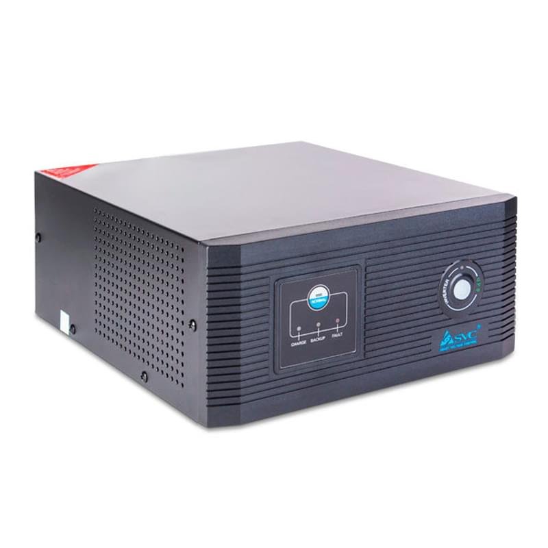 Инвертор SVC, 600VA/360W, Клем.К, 2Shuko, 1*USB 2A, LED, Чистая синусоида, 1,5м Black (DIL-600) - фото #0