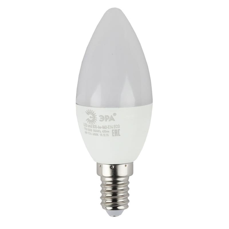 Светодиодная лампа ЭРА 6W (40W) 2700K 420lm E14 ND Тёплый - фото #0