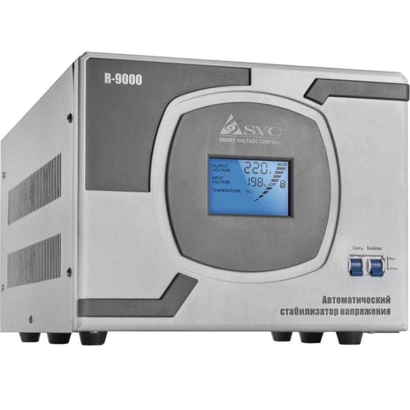 Стабилизатор SVC, 9000VA/7000W, AVR:110-275В, Клем.К, LCD, Чистая синусоида, Grey (R-9000) - фото #0