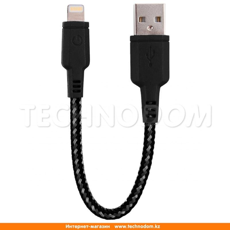 Кабель USB 2.0 - Lightning (MFi), Energеa, 0,16м, Черный (CBL-NT-BLK016) - фото #0