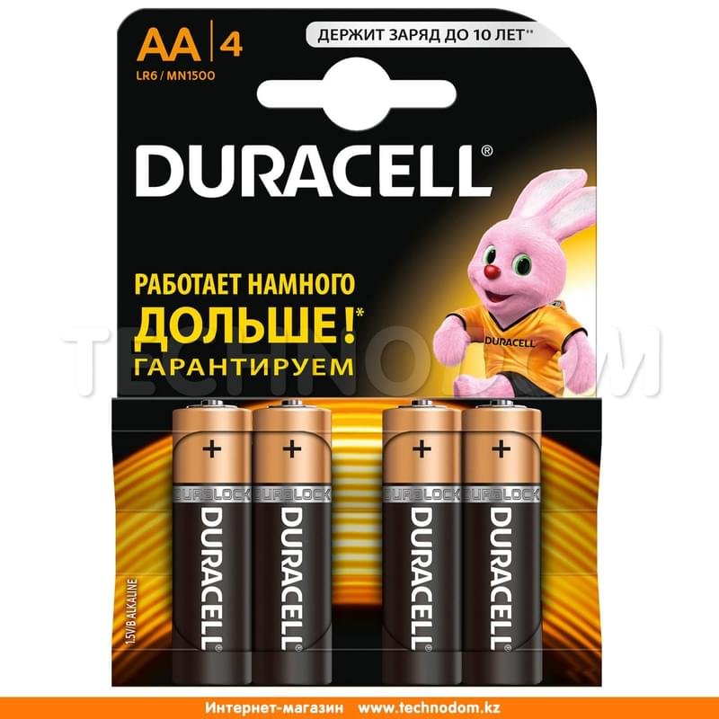 Батарейка AA 4шт Duracell Basic (LR6/MN1500/4АА) - фото #0