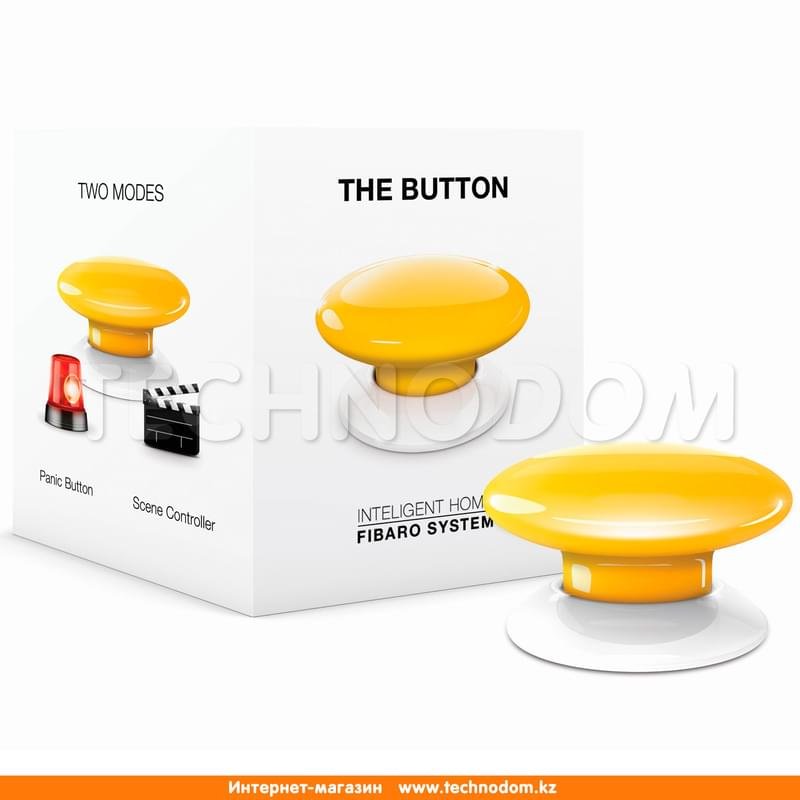 Кнопка управления Fibaro Button Z-Wave (ЖЕЛТАЯ) - фото #0