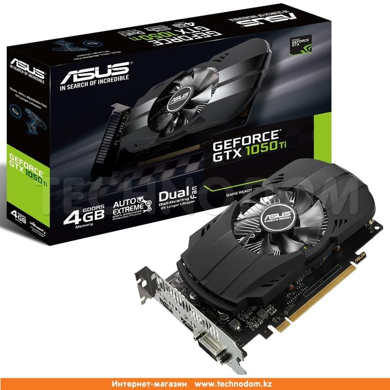 Видеокарта Asus GeForce GTX 1050Ti Phoenix 4Gb 128bit/G5 (HDMI+DP+DVI-D) (PH-GTX1050TI-4G) - фото #0