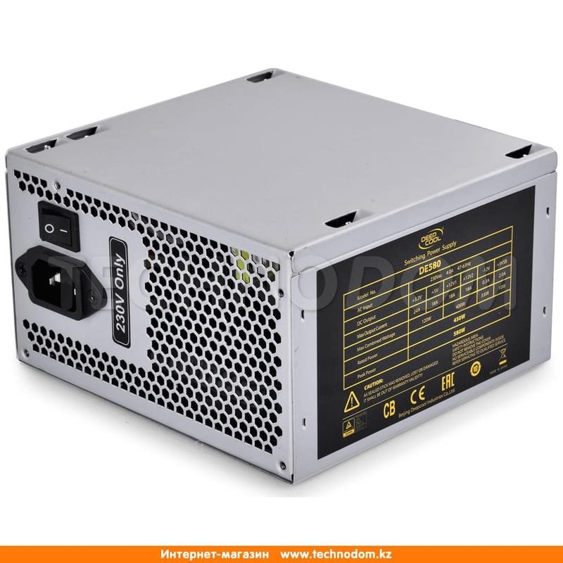 Блок питания Deepcool ATX 580W (GP-N-DE580) 20+4 pin, 4+4pin, 4*Sata, 3*Molex, 1*PCI-E 6+2 pin - фото #1