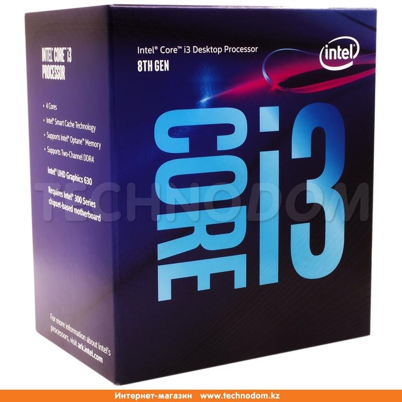 Процессор Intel Core i3-8100 (C4/T4, 6M Cache, 3.6GHz) LGA1151 BOX - фото #0