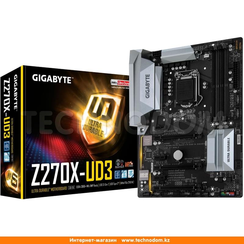 Материнская плата Gigabyte GA-Z270X-UD3 r.1 LGA1151 4DDR4 PCI-E 3x16 3x1 (HDMI) ATX - фото #3