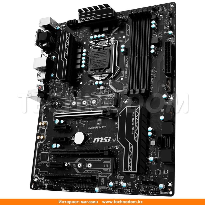 Материнская плата MSI H270 PC Mate LGA1151 4DDR4 PCI-E 2x16 3x1 (HDMI+DVI-D+VGA) ATX - фото #1