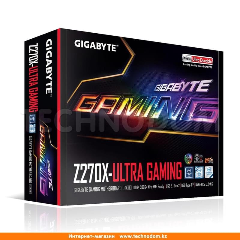 Материнская плата Gigabyte GA-Z270X-Ultra Gaming r.1 LGA1151 4DDR4 PCI-E 4x16 2x1 (HDMI+DP) ATX - фото #4