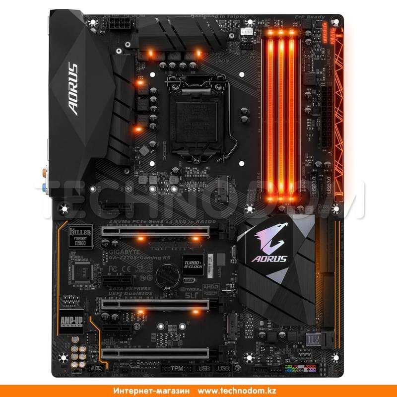 Материнская плата Gigabyte GA-Z270X-Gaming K5 LGA1151 4DDR4 PCI-E 3x16 3x1 (HDMI+DP) ATX - фото #1