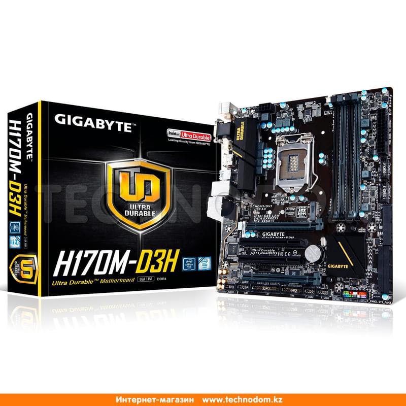 Материнская плата Gigabyte GA-H170M-D3H LGA1151 4DDR4 PCI-E 2x16 (HDMI+DVI-D+VGA) mATX - фото #3