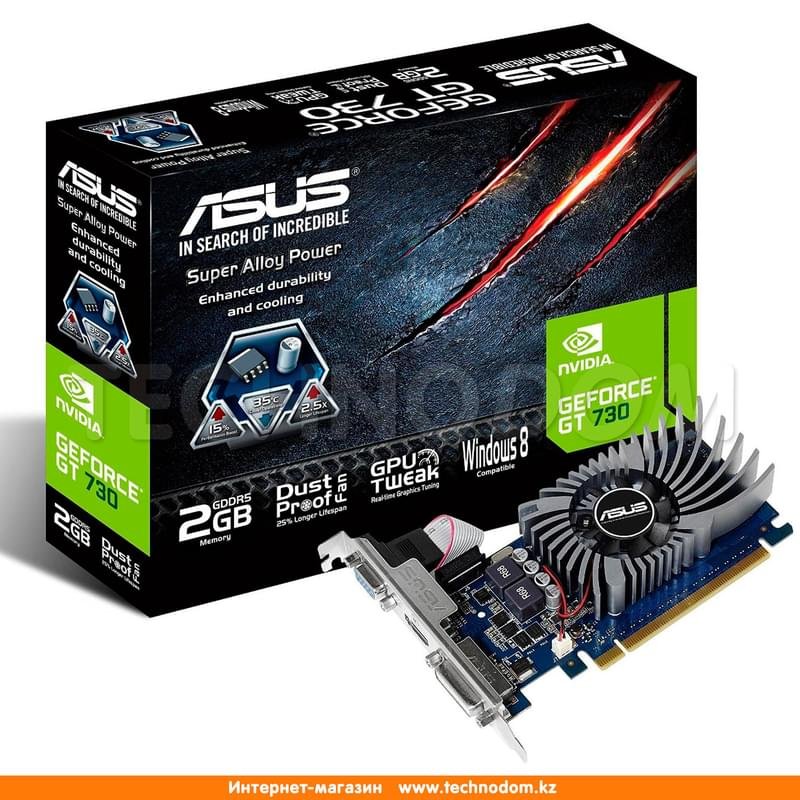 Видеокарта Asus GeForce GT 730 2Gb Low profile 64bit/GDDR5 (HDMI+DVI+VGA)(GT730-2GD5-BRK) - фото #4
