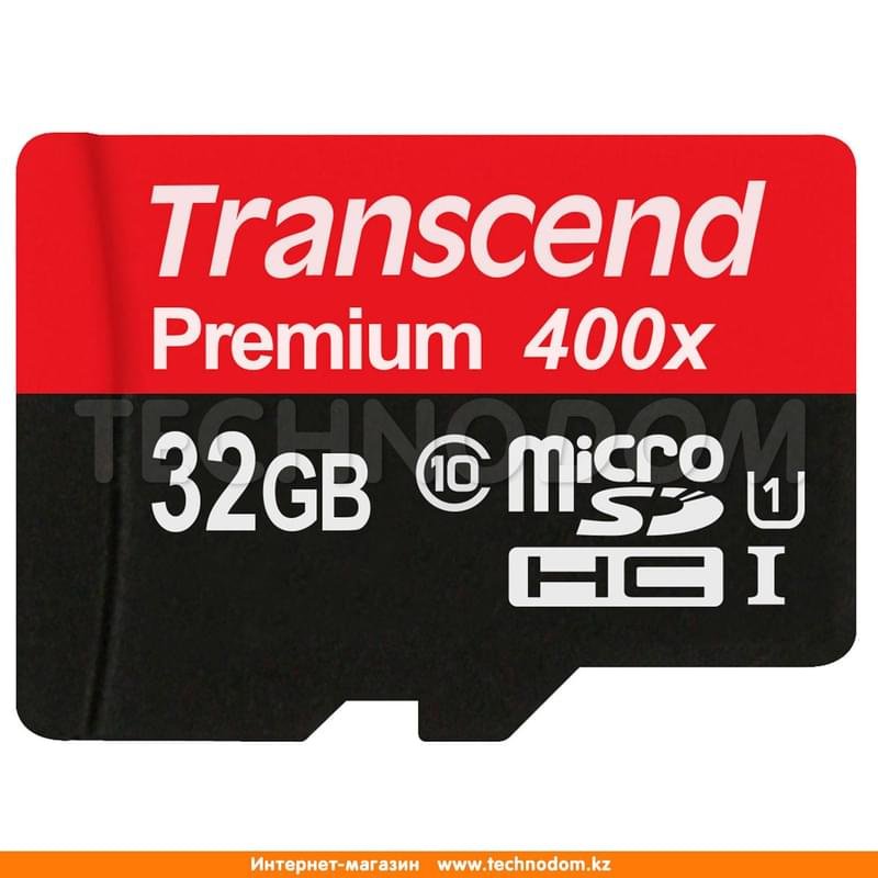 Карта памяти MicroSD 32GB Transcend UHS-I 60MB/s, Class 10 + SD Adapter (TS32GUSDU1) - фото #0