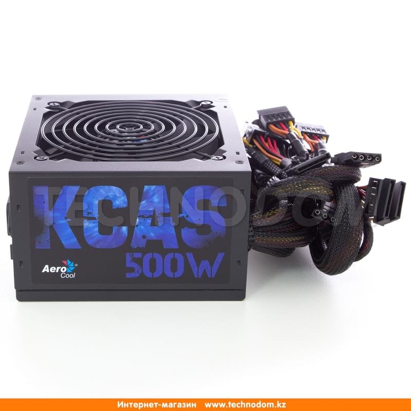 Блок питания Aerocool ATX 500W (KCAS-500W) 20+4 pin, 4+4pin, 7*Sata, 4*Molex, 1*FDD, 4*PCI-E 6+2 pin - фото #0