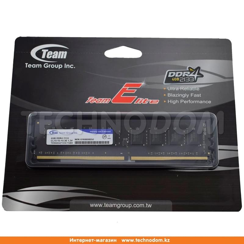 Оперативная память DDR4 DIMM 4GB/2400 PC4-19200 Team Group Elite (TED44G2400C1601) - фото #1