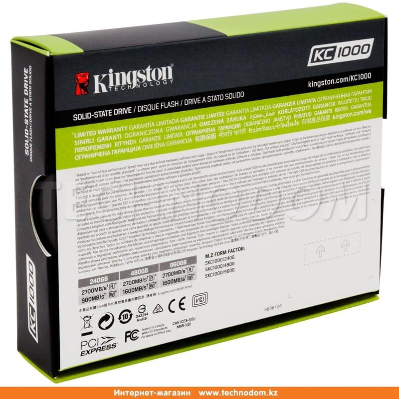 Внутренний SSD M.2 2280 480GB Kingston KC1000 PCIe 3.0 x4 NVMe MLC (SKC1000/480G) - фото #4