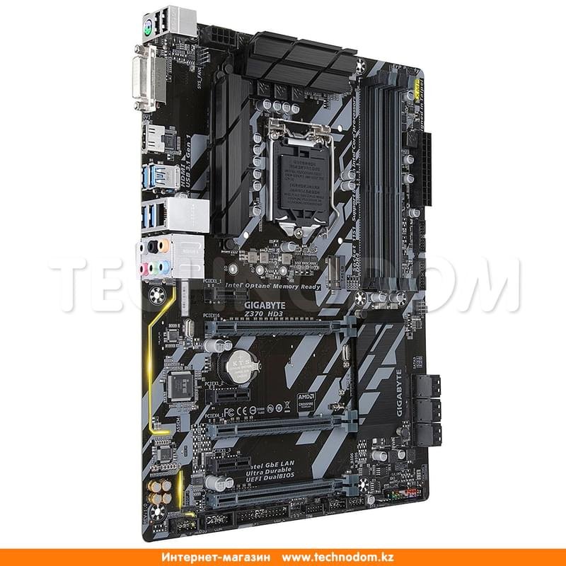 Материнская плата Gigabyte Z370 HD3 LGA1151 4DDR4 PCIe 3x16 3x1 (HDMI+DVI-D) ATX BOX - фото #2