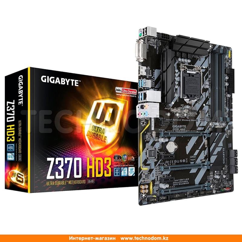 Материнская плата Gigabyte Z370 HD3 LGA1151 4DDR4 PCIe 3x16 3x1 (HDMI+DVI-D) ATX BOX - фото #4