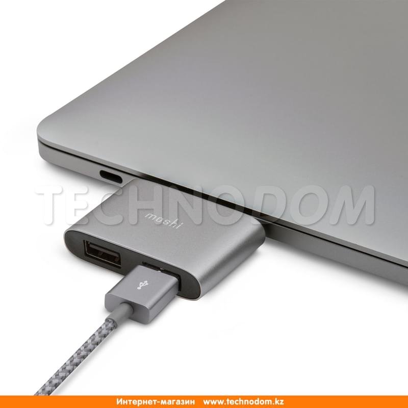 Адаптер Type-C - 2*USB 3.1, Moshi, Gray (99MO084214) - фото #3