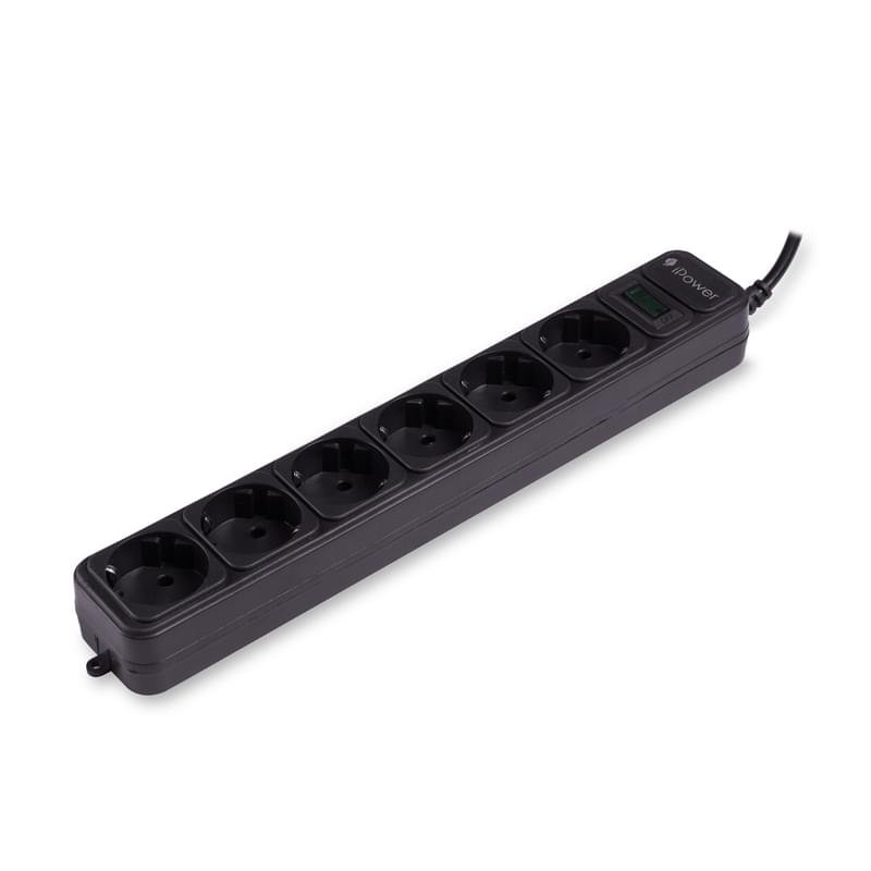 Сетевой фильтр iPower, 6 роз, 3м, Black (iPEO3m) - фото #1
