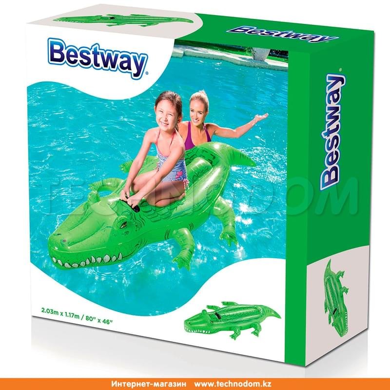 Надувная игрушка для катания верхом "Крокодил", BESTWAY, 203х117 см, Винил, Зелёный (41011) - фото #2