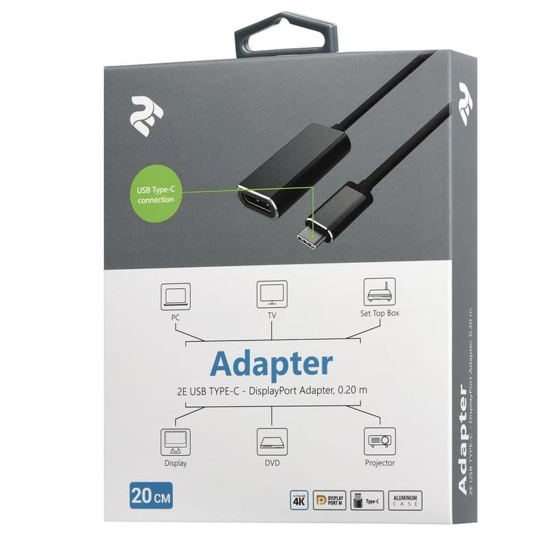Адаптер 2E USB Type-C to 1*DP, Silver (2E-W1404) - фото #2
