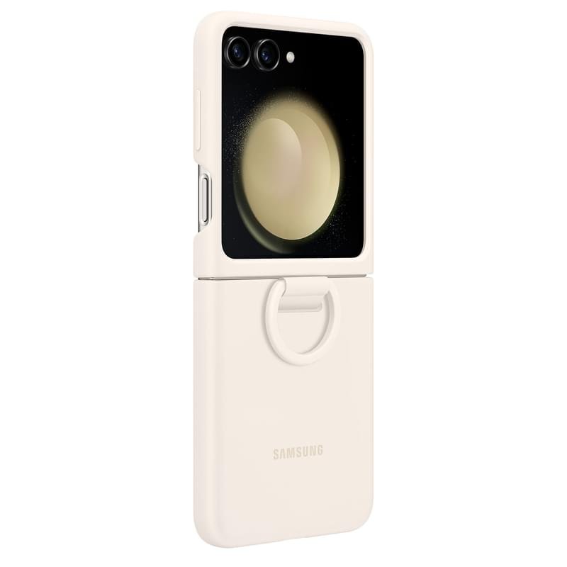 Чехол для Samsung Galaxy Z FLip5 Silicone Cover with Ring, Cream (EF-PF731TUEGRU) - фото #1