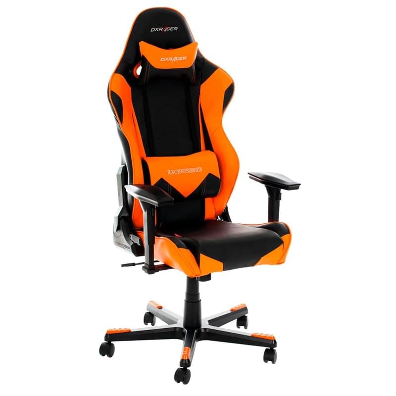 Игровое компьютерное кресло DXRacer OH/RE0/NO, Кожзам, (Ш)47*(Г)45*(В)134 см, Black/Orange - фото #0