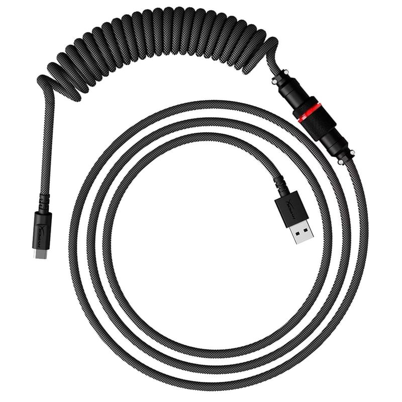 Кабель для клавиатуры HyperX USB-C Coiled Cable, Grey/Black (6J679AA) - фото #0
