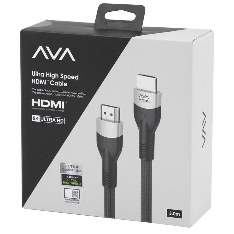 Кабель HDMI-HDMI AVA 5м 2.1 Plug 8K Black (AVA-PF331A-0500) - фото #2