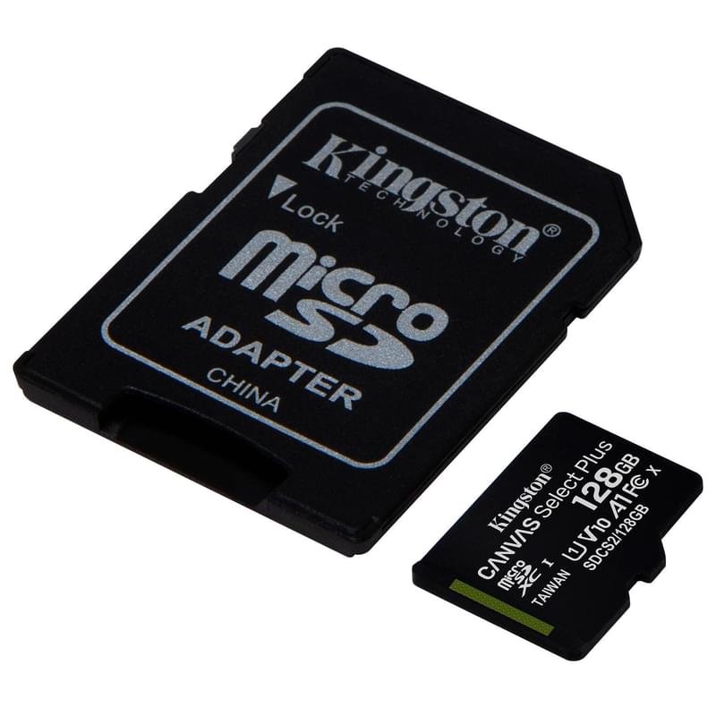 Карта памяти MicroSD 128GB Kingston Canvas Select Plus, UHS-I 100MB/s, Class 10 (SDCS2/128GB) - фото #1