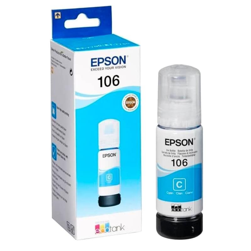 Картридж Epson 106 EcoTank Cyan (Для L7160/7180) СНПЧ - фото #0