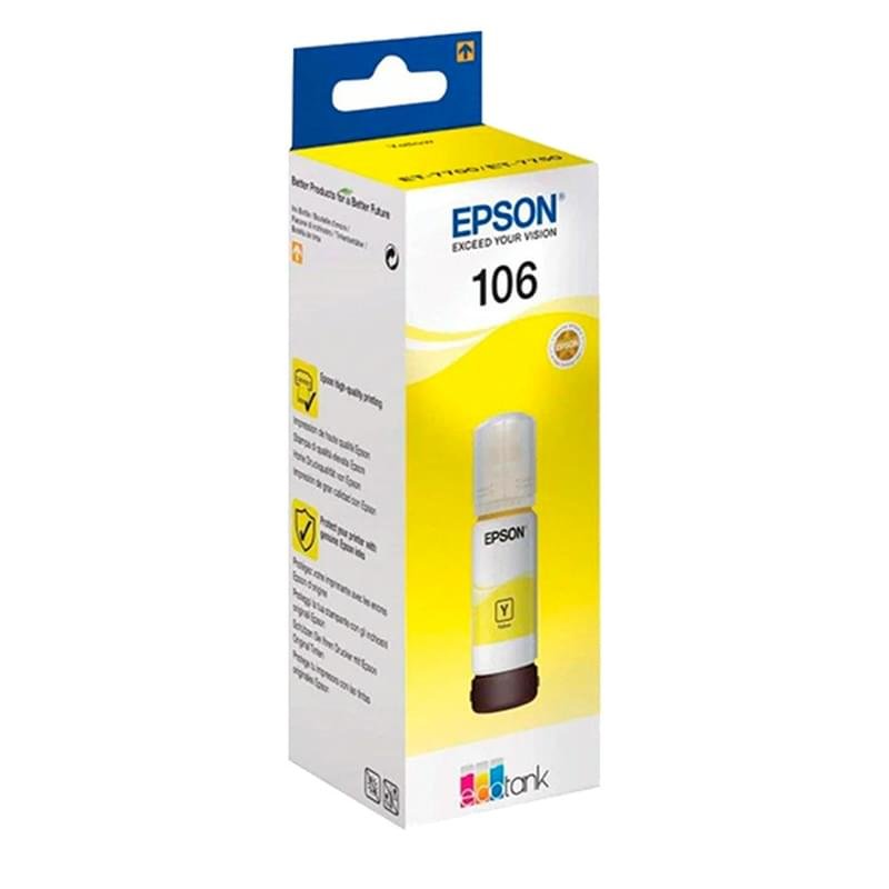 Картридж Epson 106 EcoTank Yellow (Для L7160/7180) СНПЧ - фото #0