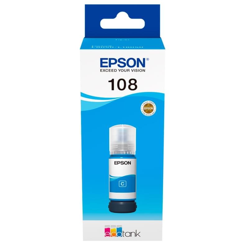 Картридж Epson 108 EcoTank Cyan (Для L8050/18050) СНПЧ - фото #0