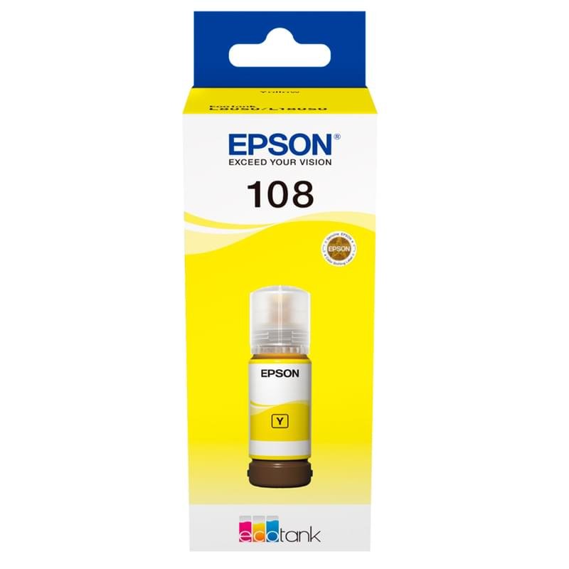 Картридж Epson 108 EcoTank Yellow (Для L8050/18050) СНПЧ - фото #0
