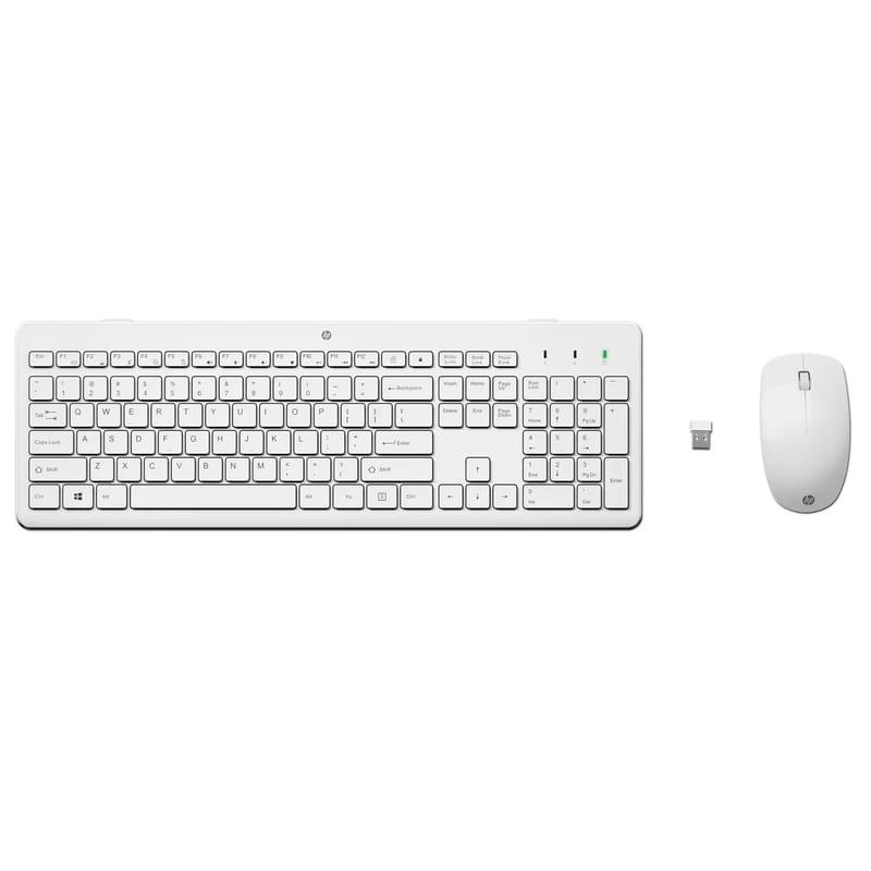 Клавиатура + Мышка беспроводные USB HP 230, White - фото #0