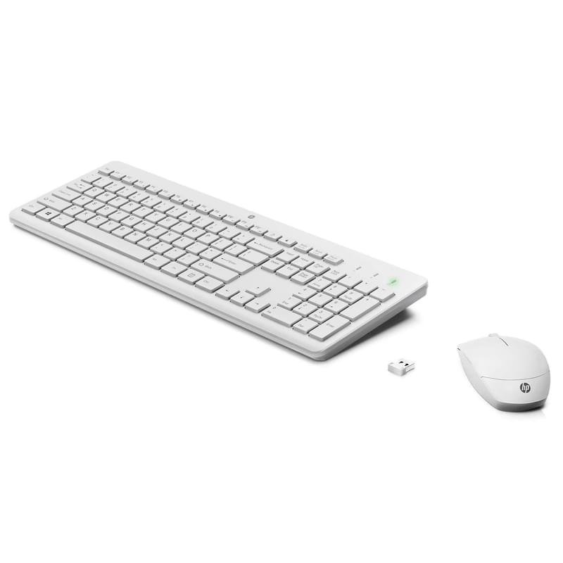 Клавиатура + Мышка беспроводные USB HP 230, White - фото #1