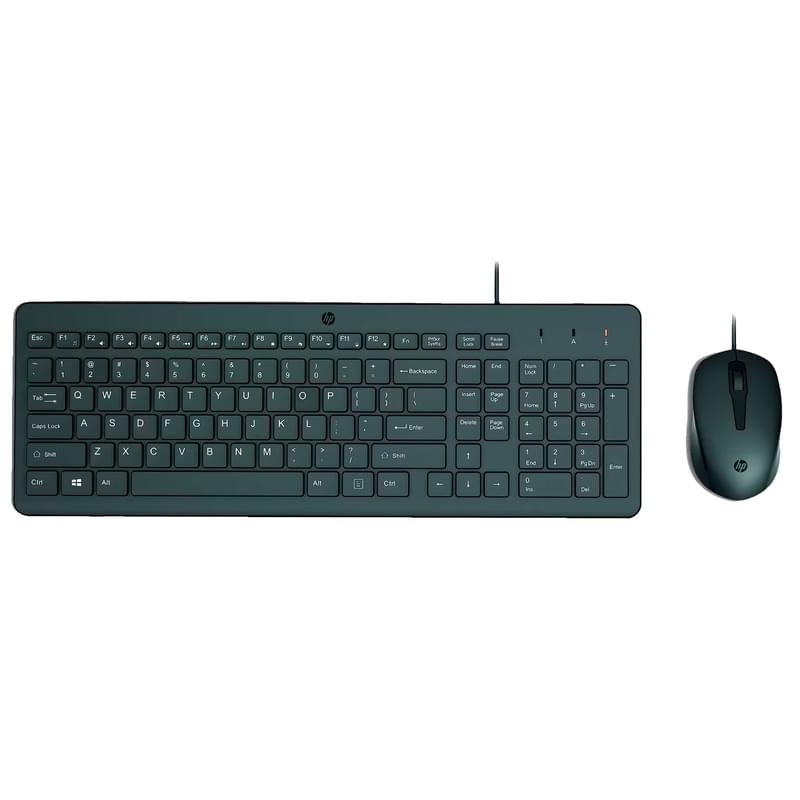 Клавиатура + Мышка проводные HP 150, Black - фото #0