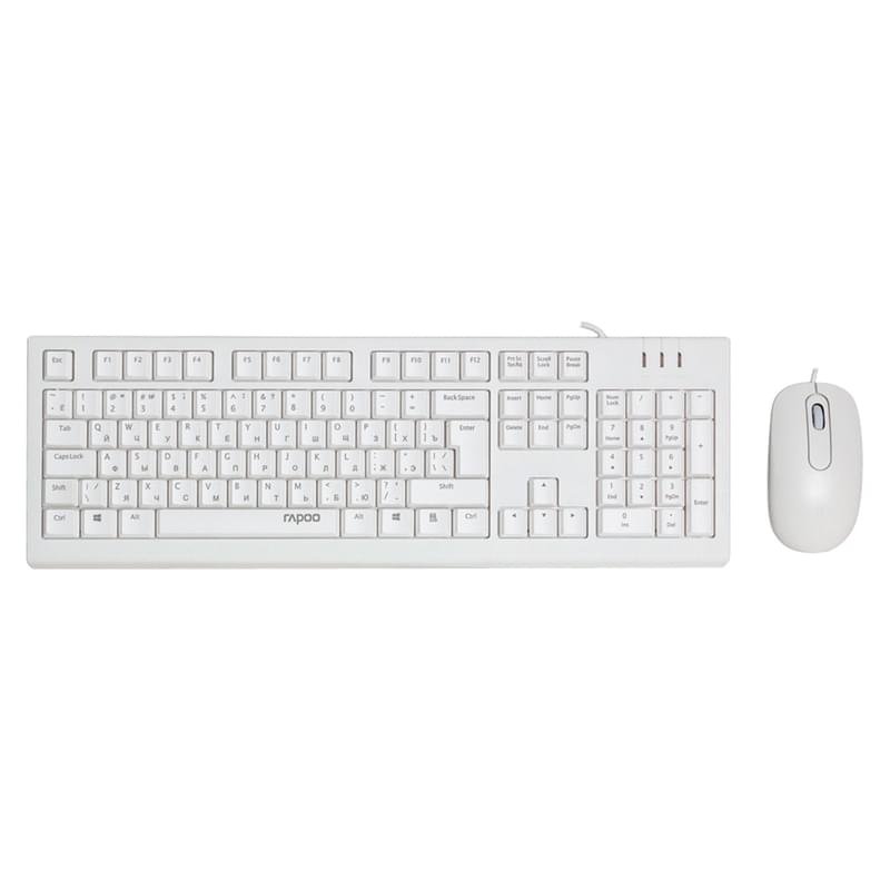 Клавиатура+Мышка проводные USB Rapoo X120PRO White - фото #0
