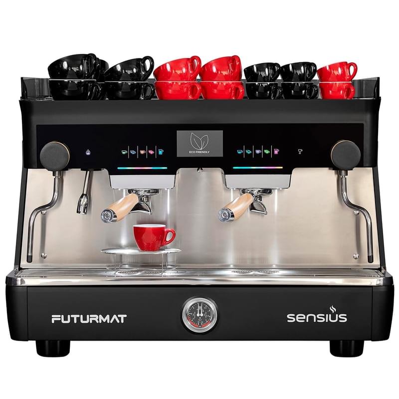 Профессиональная 2-х группная кофе машина Quality Espresso Futurmat Sensius 25 ELE черная - фото #2
