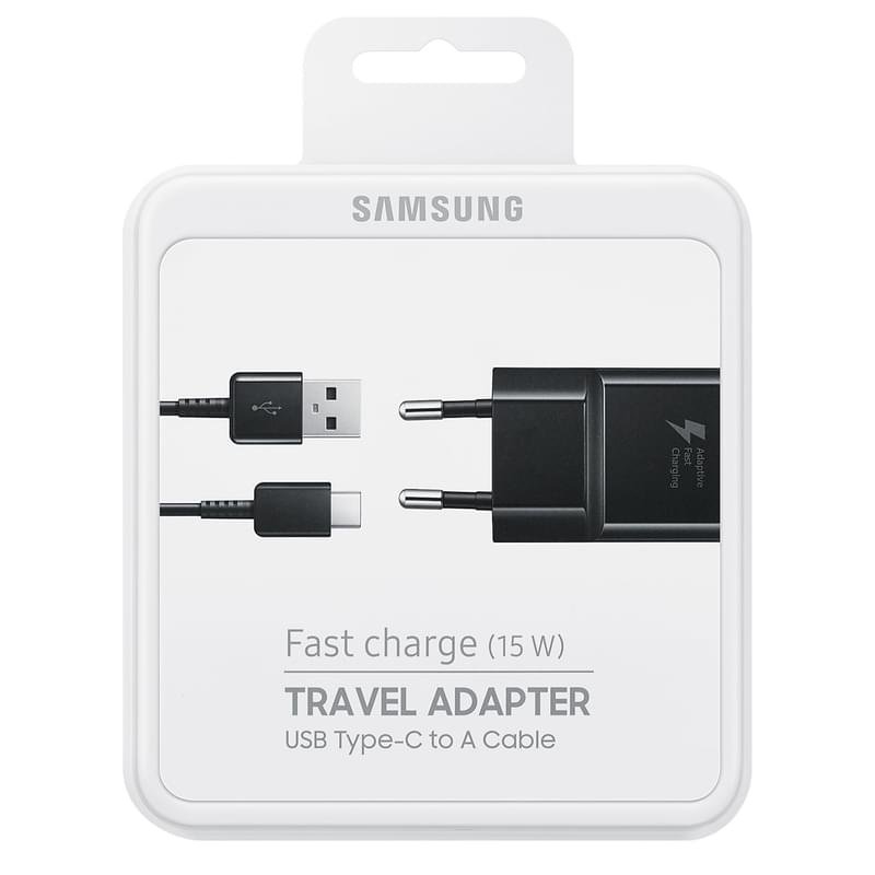 Сетевое зарядное устройство 1*USB, 2A + каб. Type-C, Samsung, Fast Charge, Черный (EP-TA20EBECGRU) - фото #5