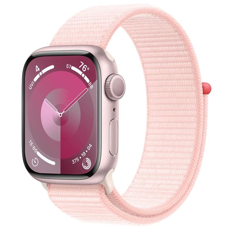 Смарт Часы Apple Watch Series 9, 41mm Pink Aluminium Case with Light Pink Sport Loop (MR953) - фото #0