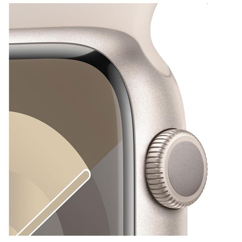 Смарт Часы Apple Watch Series 9, 45mm Starlight Aluminium Case with Starlight Sport Band - M/L (MR97 - фото #2