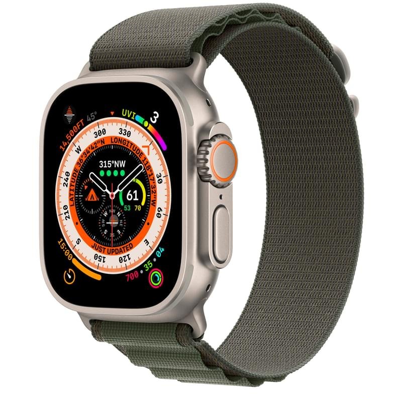 Смарт часы Apple Watch Ultra, 49mm Titanium Case with Green Alpine Loop - Small (MNHJ3RB/A) - фото #0