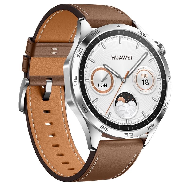 Смарт часы Huawei Watch GT4 (46mm), Brown Leather Strap (Phoinix-B19L) - фото #2