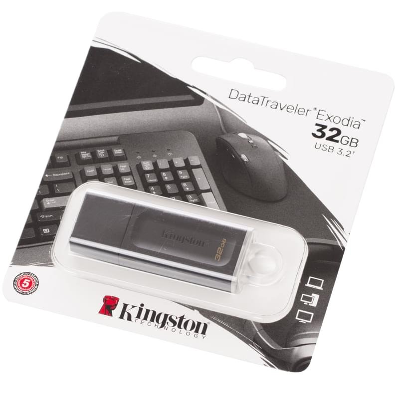 USB Флешка 32GB Kingston USB 3.2 Gen 1 Black (DTX/32GB) - фото #2
